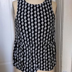 Madewell Sleeveless Peplum Top XXS